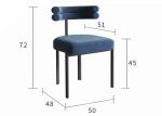 Tufted Upholstered Velvet Metal Frame Dining Chair No Foldable Without Armrests