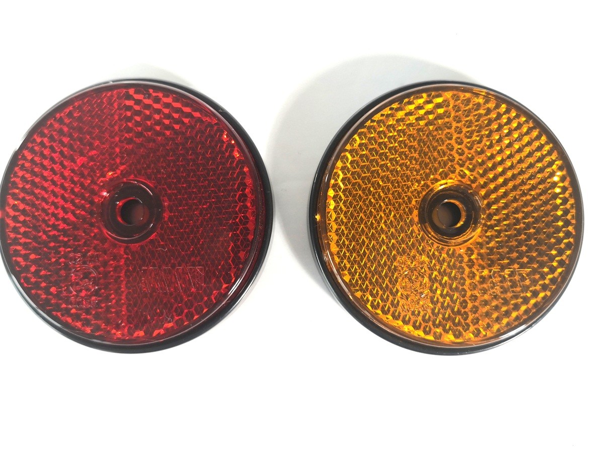 Round Rear Trailer Reflectors Amber Side Safety Trailer Light Reflectors