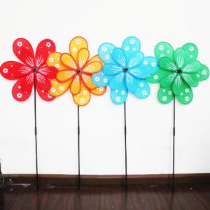 China Spring seasonal windmill yard stake flowers double layer wholesale