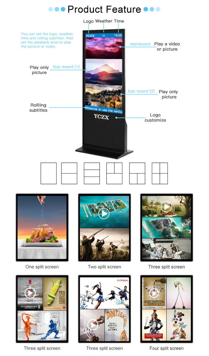 Stand Alone LCD Android Digital Advertising Player Commercial Smart Display