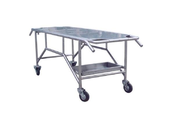 Easy Moving / Brake Hospital Morgue Carts , Stainless Steel Cart Used As