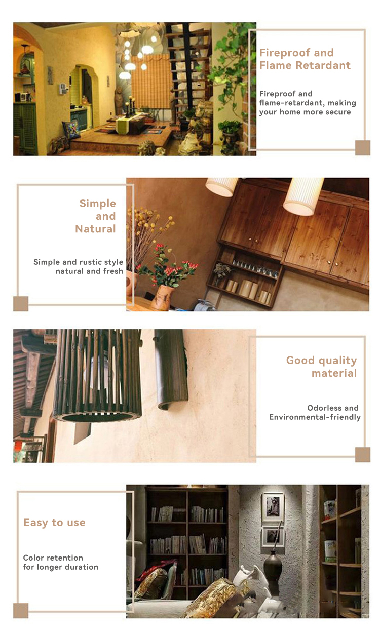 Powder Coating State Quaint Country Style Water-Based Art Straw Mud for Hotel Usage
