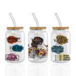 Custom Logo UV DTF Cup Wraps For Cups Wraps Libbey Glass Tumbler Spanish 16oz