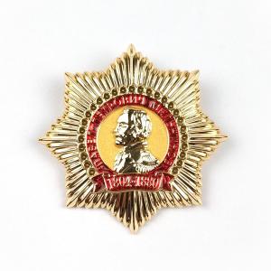 China 3D Enamelled Gold Finish Custom Metal Pin Badges With Safety Pin Backing wholesale