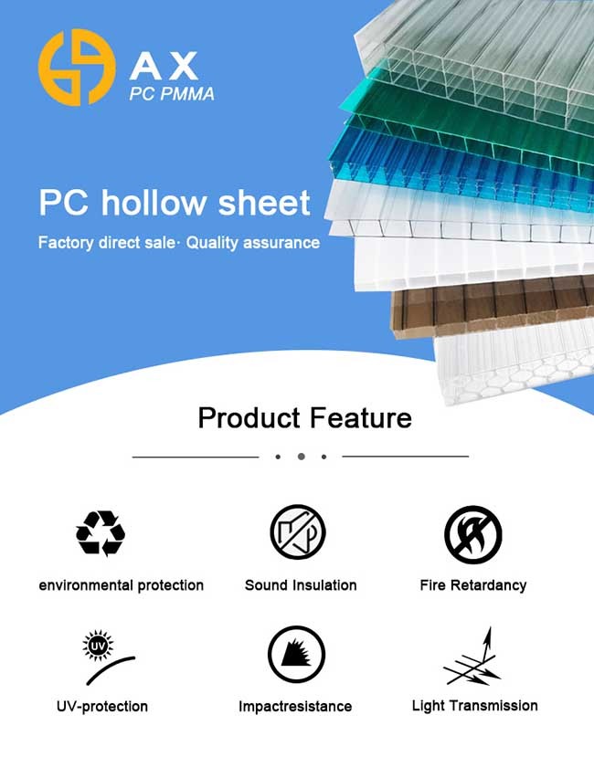SGS Greenhouse 8mm Clear Polycarbonate Twinwall Roofing Sheet