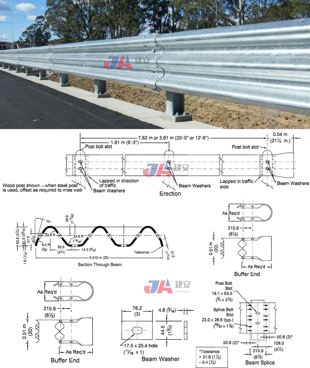 Hot Galvanized and Cold Rolled Road Safety Highway Guardrail Exported to Pakistan
