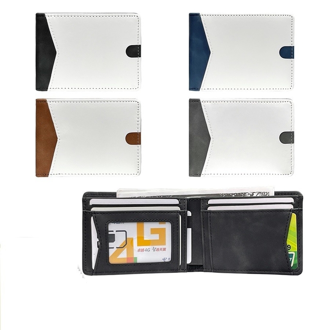 DIY Personalized Multiple Card Slots Mans Sublimation PU Leather Wallet For Sublimation Heat Transfer Printing