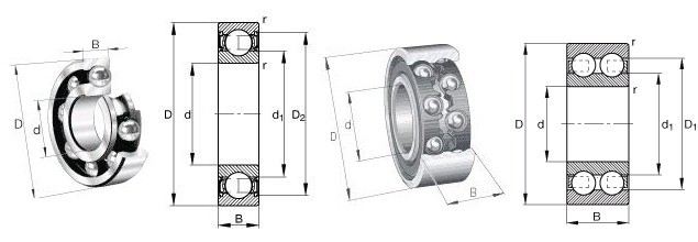 Deep Groove Sealed Ball Bearings / 16001-2Z U Groove Bearing Chrome Steel