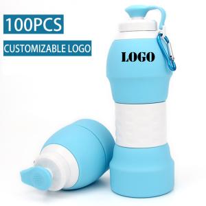 China OEM Drop Resistant Silicone Foldable Water Bottle 580ml wholesale