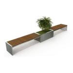 EN840 Certificate 140cm Stainless Steel Wooden Planter Bench Seat