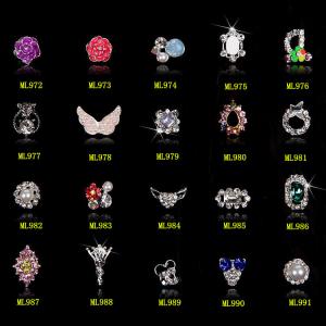 China Hot NEW Wholesale Alloy Jewelry 3D Nail Art Jewelry Nail rhinestones Sticker Supplier Number ML972-991 wholesale