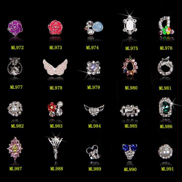 Hot NEW Wholesale Alloy Jewelry 3D Nail Art Jewelry Nail rhinestones Sticker