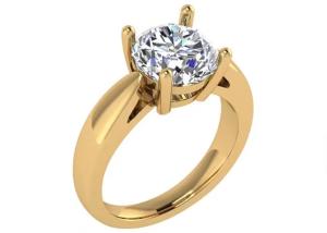 China Hand setting 14K Solid Gold Jewellery , Round Cut 2.7ct Natural Solitaire Diamond Rings wholesale