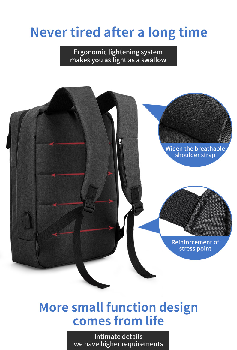 Factory high quality new men's backpack custom logo large capacity waterproof anti theft business Laptop Backpack