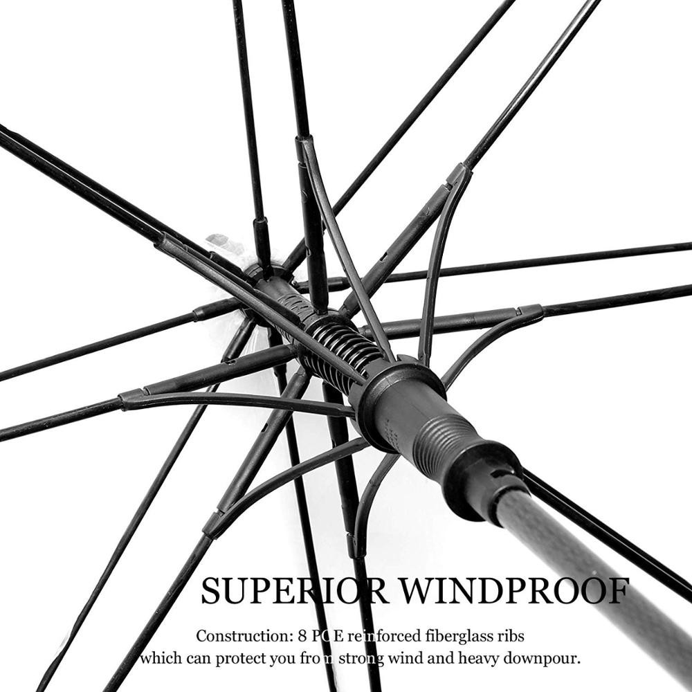PVC Straight Clear Dome Shaped Umbrella Automatic Open Arc 42 Inch 8 Ribs