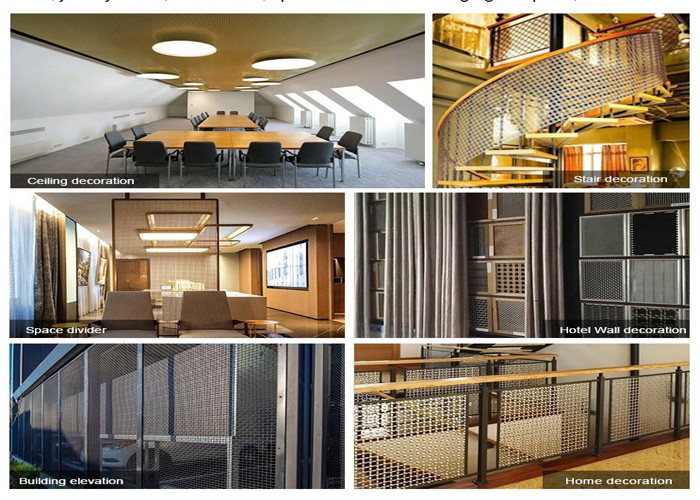 Modern Bronze Decorative Steel Wire Mesh For Cabinets 50mm 4mm