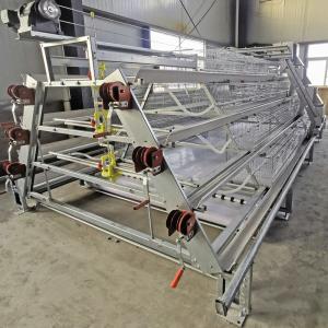 China Poultry Chick Rearing Cage , Battery 4 / 3 Tier Chicken Cage wholesale