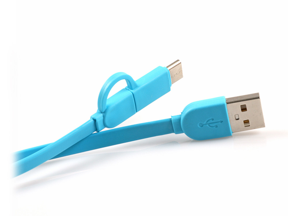 TPE Material USB Extension Cable Portable 2 In 1 Customize Color 100cm Length 2A