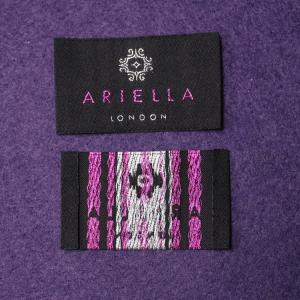 China OEM Black Garment Woven Neck Labels End Fold Heat Cut Finishing wholesale