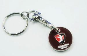 China caddy coin key chain, trolley coin keychains, coin holers wholesale
