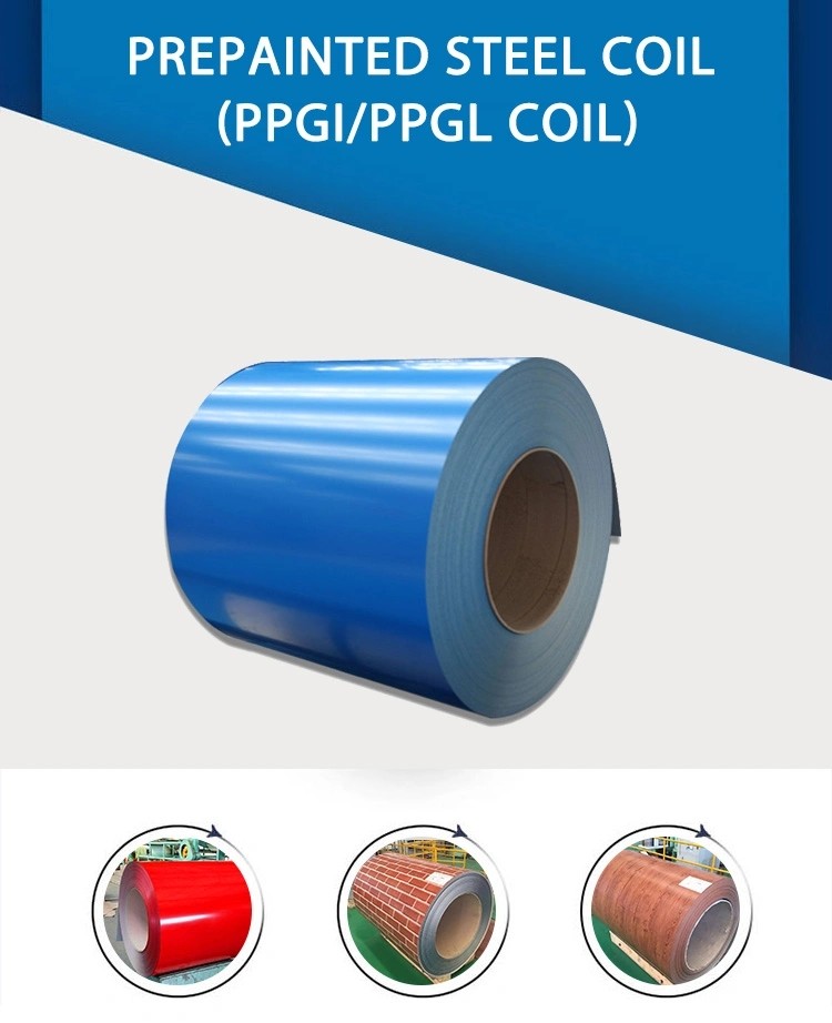 Corrugated GI PPGI Colour Coated Sheet Galvanized Steel 50 Microns Zn/Az