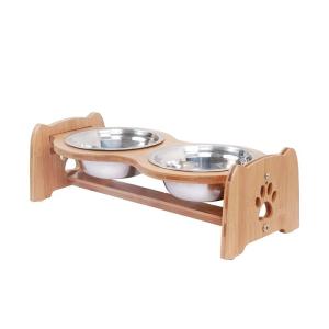 China Custom Bamboo PET Feeder Cervical Spine For Cat Dog 13x19.5x40.6cm wholesale