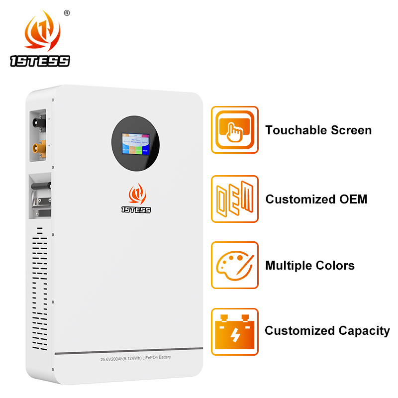 Solar Energy Storage Battery system 25.6V 200Ah 5.12kwh home energy storage battery lifepo4 lithium battery