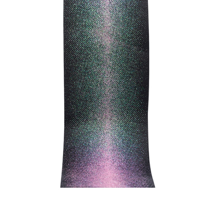 Wide Black Glitter Ribbon , Custom Printed Logo Glitter Grosgrain Ribbon