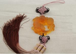 China Colored Glaze Home Decorations Crafts , Azure Stone Handmade Car Pendant wholesale