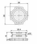 Industrial Aluminum Alloy Tube PVC Pipe Cover AL-26 OD 28mm Plastic Cap