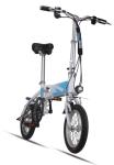 Blue Foldable Electric Bike Adult City Electric Push Bike With Li - Ion Battery