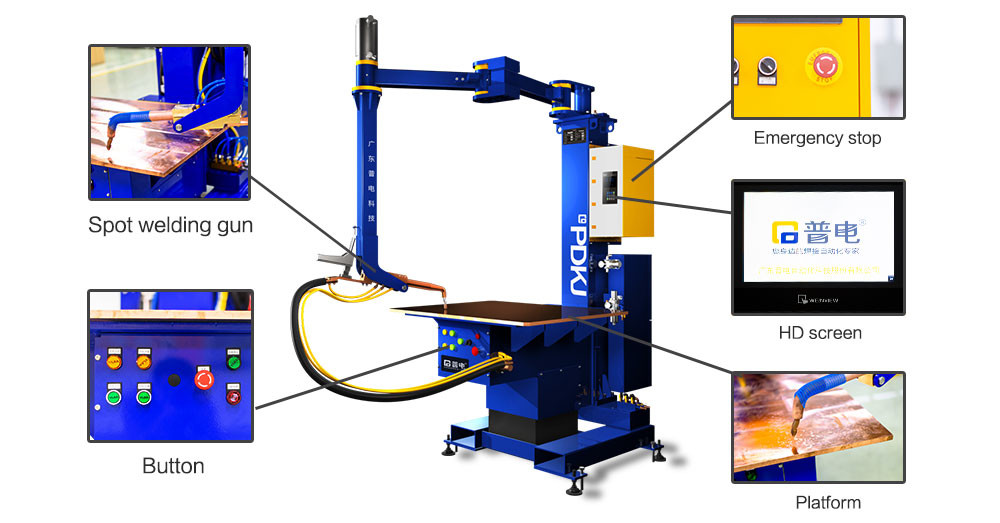 170KVA DC Table Spot Welding Machine 3mm Thick Sheet Metal