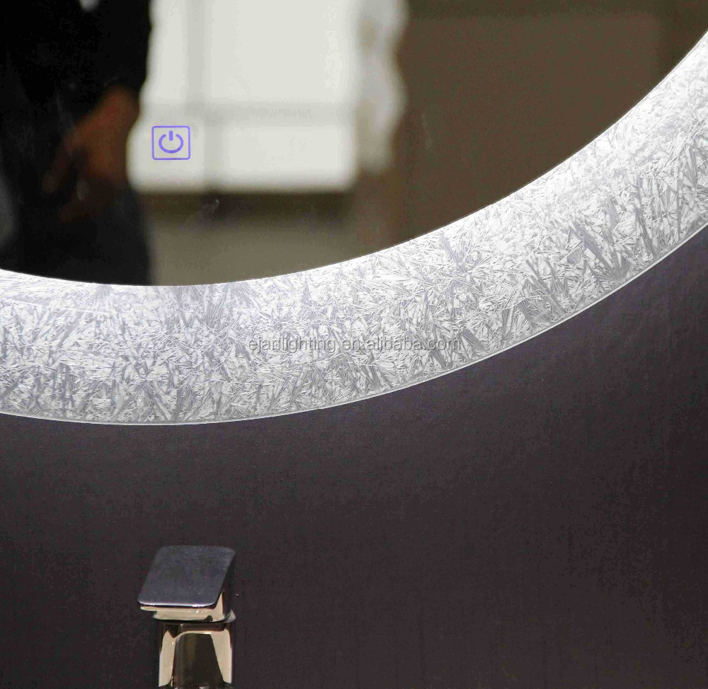 Glass Oval Shape Round Smart Touch Screen LED Bathroom Vanity Mirror with Dimming