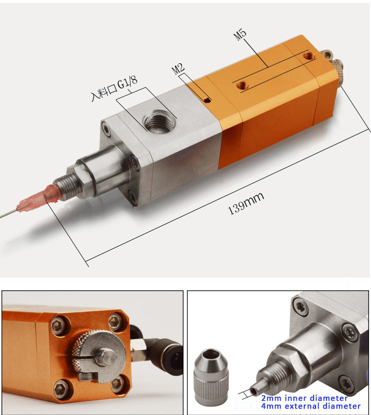 Needle Fluid Dispensing Valves Double Acting Reverse Suction HJD32S