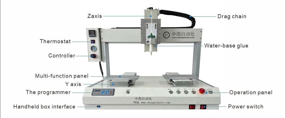 High Precision Four Axis Dispensing Robot Single Head Double Station Automatic Dispensing Machine