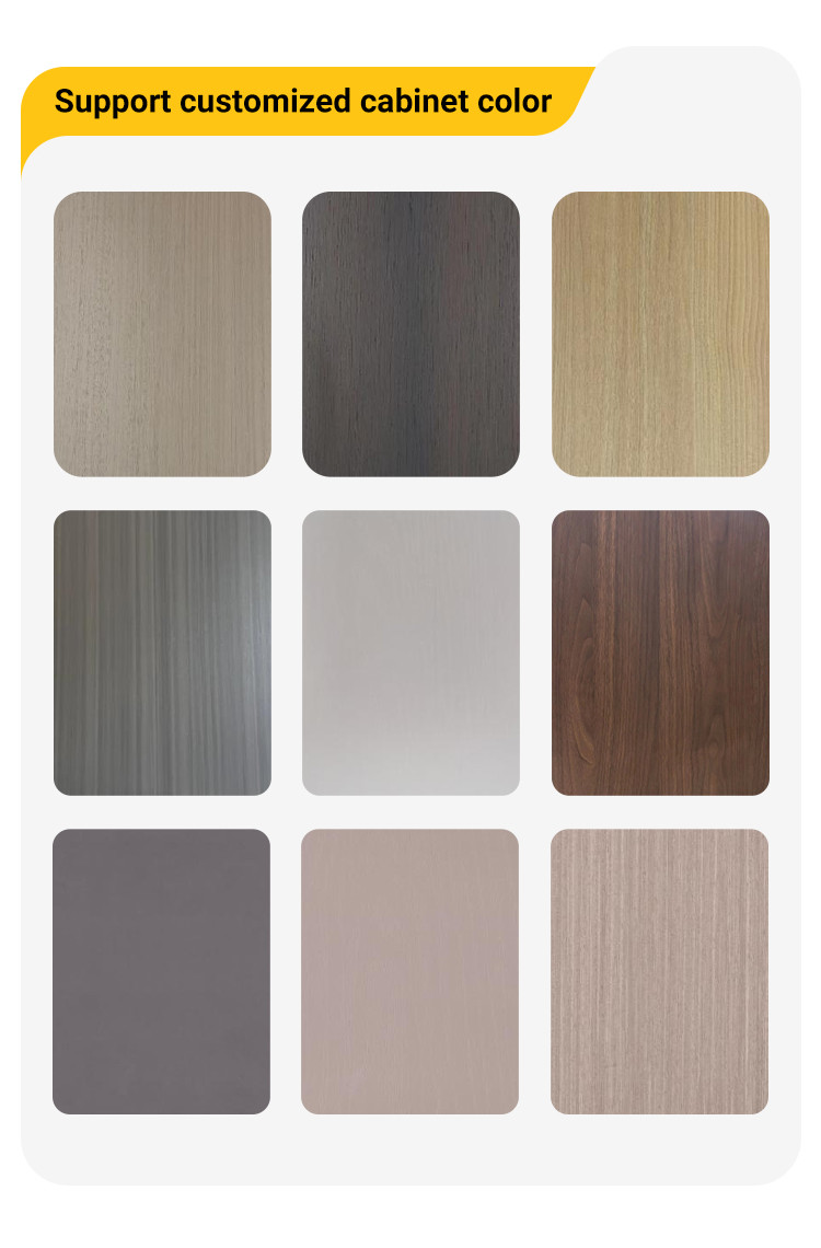 Factory Modern Natural Wood Grain Veneer Melamine Custom Kitchen Cabinets