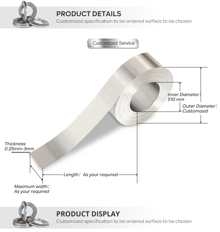 Custom Width 1mm Thick Stainless Steel Banding Strap Cold Rolled