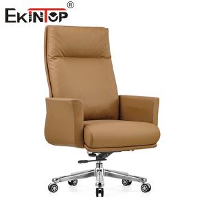 China Brown Manager Swivel Leather Chair For Office Furniture wholesale