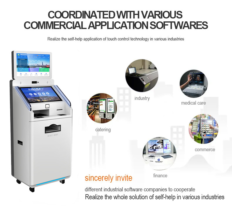 Self Printing Scanner Pay Service Touch Screen Self Service Print Terminal Kiosk