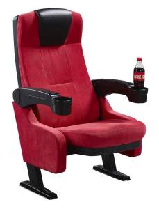 China Cup Holder Luxury Cinema Theater Chairs With Flame Retardant Fabric wholesale