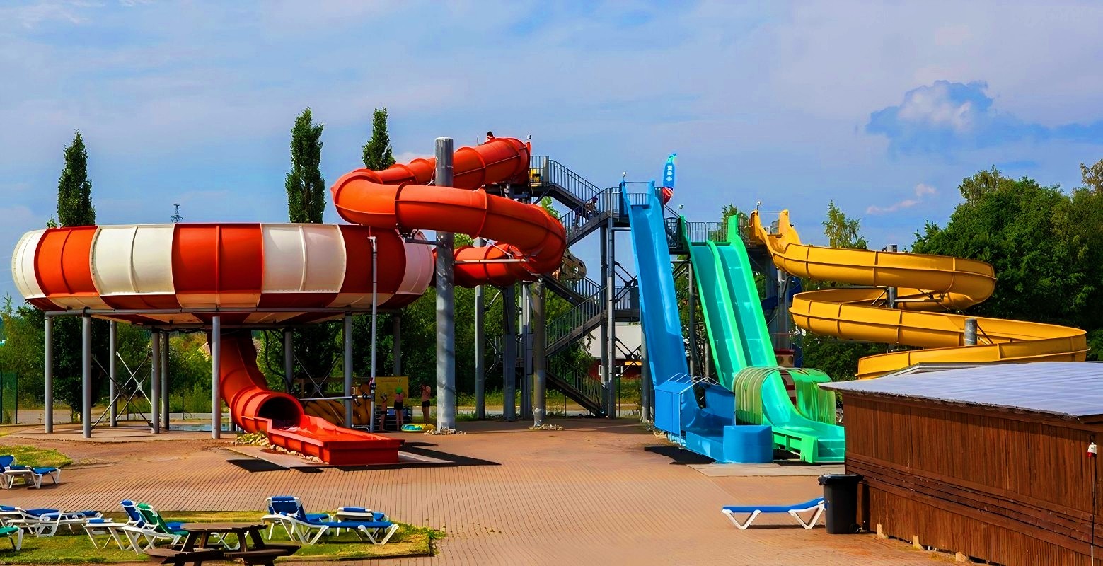 Water Park Kids Amusement Swimming Pool Fiberglass Spiral Tube Bowl Slide Set
