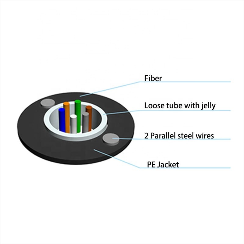 GYXY Non Armored Unitube FTTH Drop Fiber Optic Cable 1-24 Core