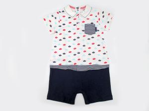 China Strips Summer 2 Piece Outfits Baby Boy Collared Polo wholesale