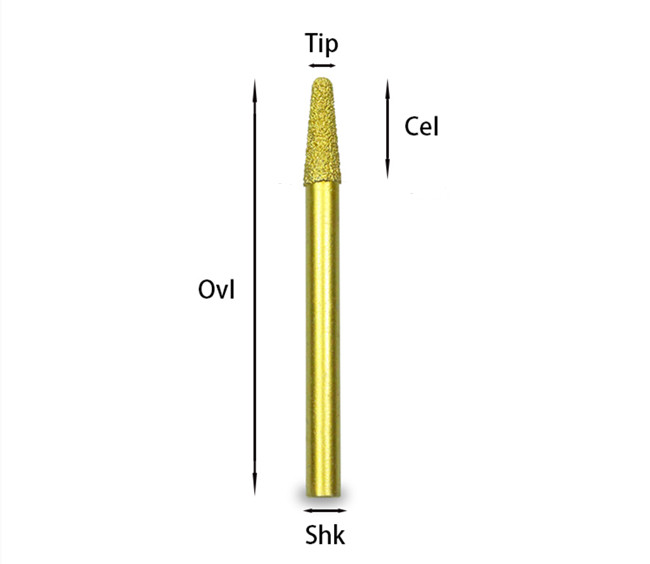 3mm Tip Sandstone Bluestone CNC Metal Engraving Bits Cel 50mm