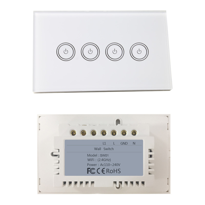 MXQ 2 Gang Voice Control Wifi Enabled Switch Avoid Electric Shock Risk