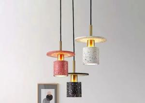 China Decoration Led Kitchen Cement Hanging Lamp E27 Restaurant Concrete Resin Pendant Lamp Fixture wholesale