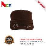 Outdoor Embroidered Cadet Hat , Military Street Cap Black Color 56-60cm