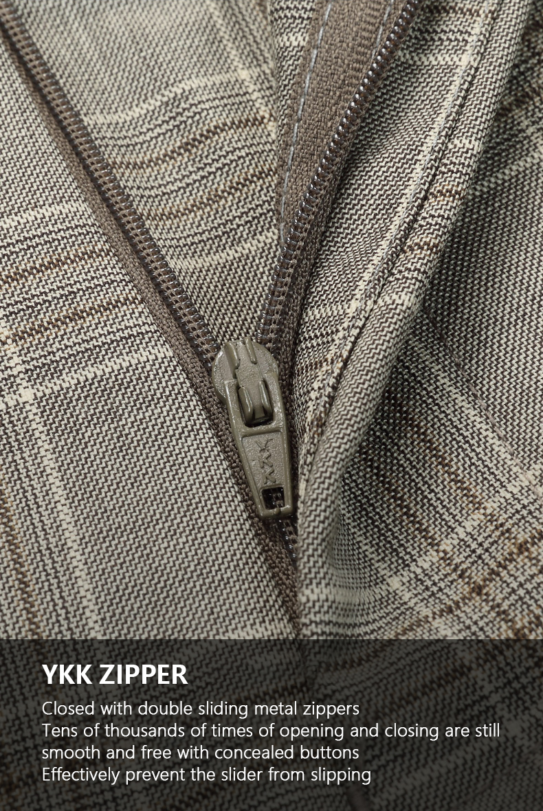 Simple Slim Fit Trousers for Men 100% Wool Knitted Zipper Fly Business Office Pants