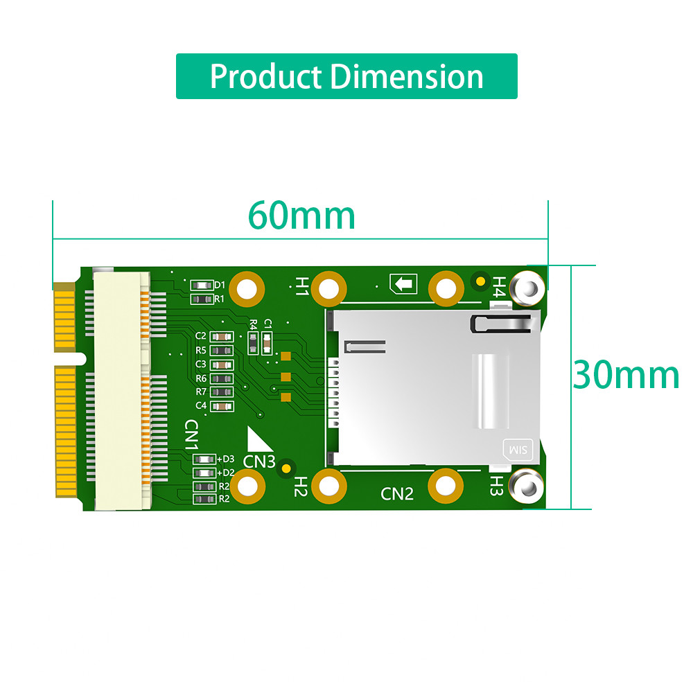 Full Size USB Mini PCI-E Sim Card Adapter Customized