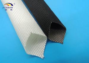 China White Uncoated Flexible High Temperature Fiberglass Sleeving for Cables 400℃ wholesale